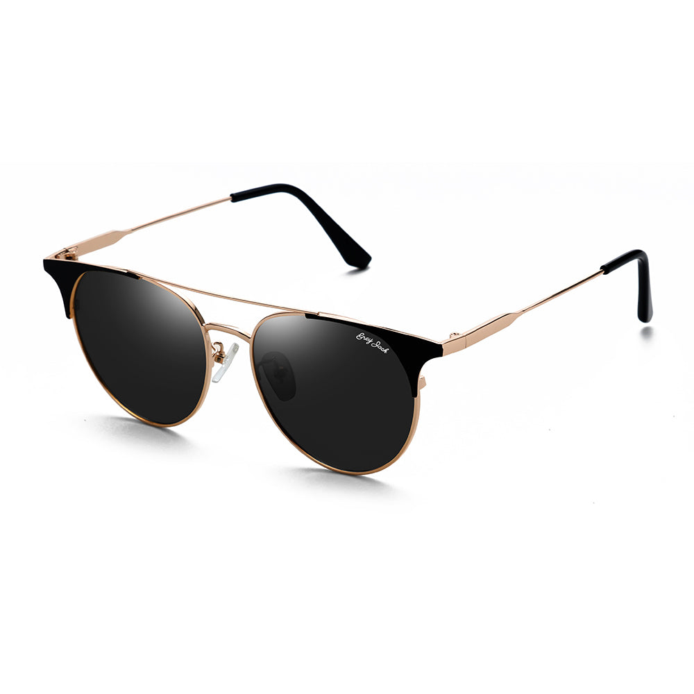 Gold Frame Black Lens