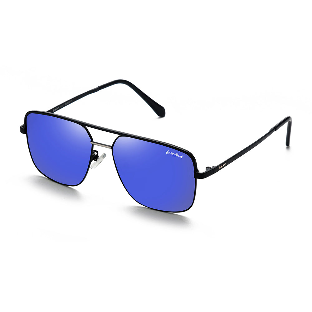  Black(Silver) Frame Blue Lens