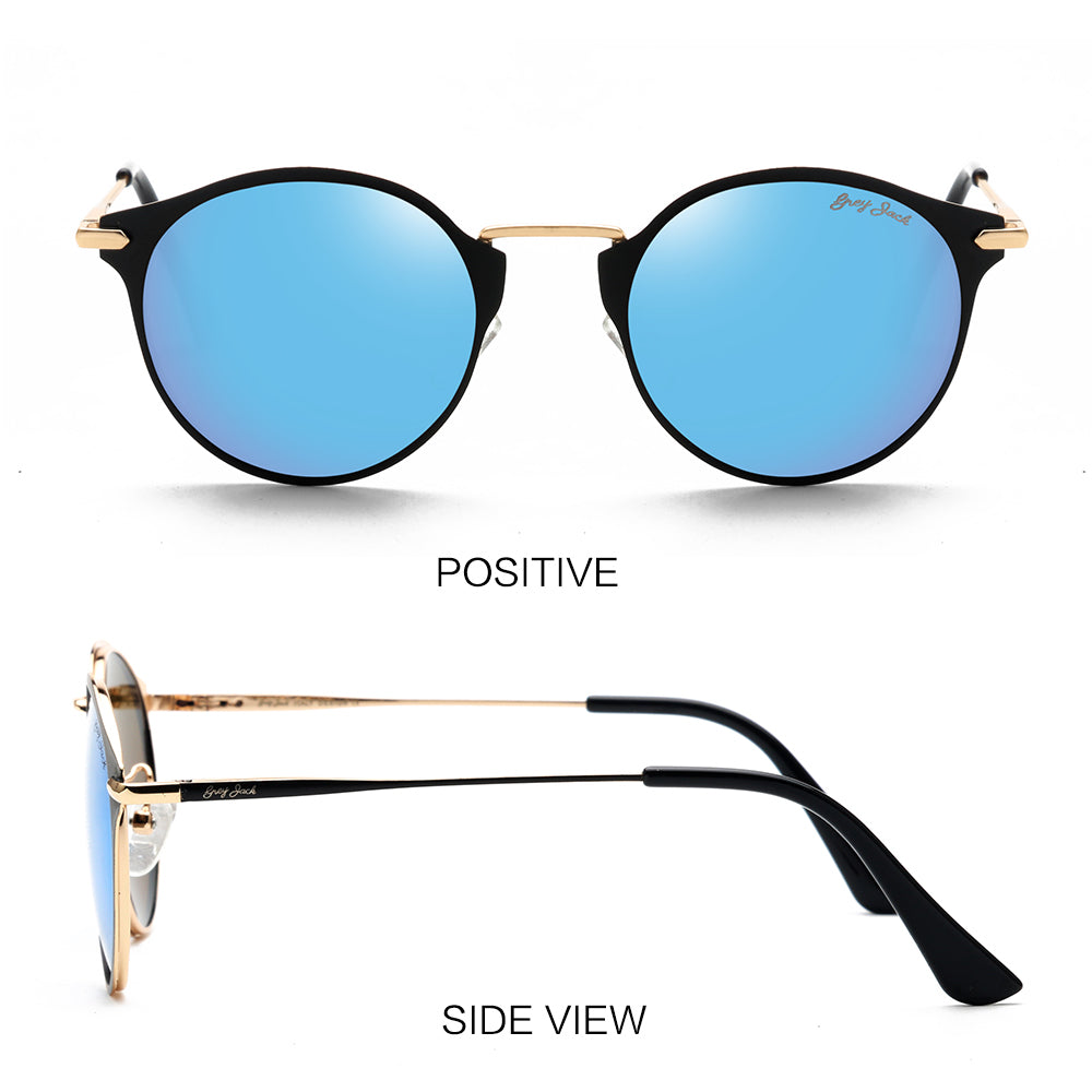  Black Gold Frame Ice Blue Lens