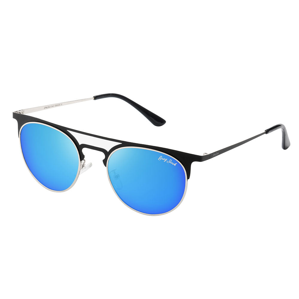 Black Silver Frame Ice Blue Lens