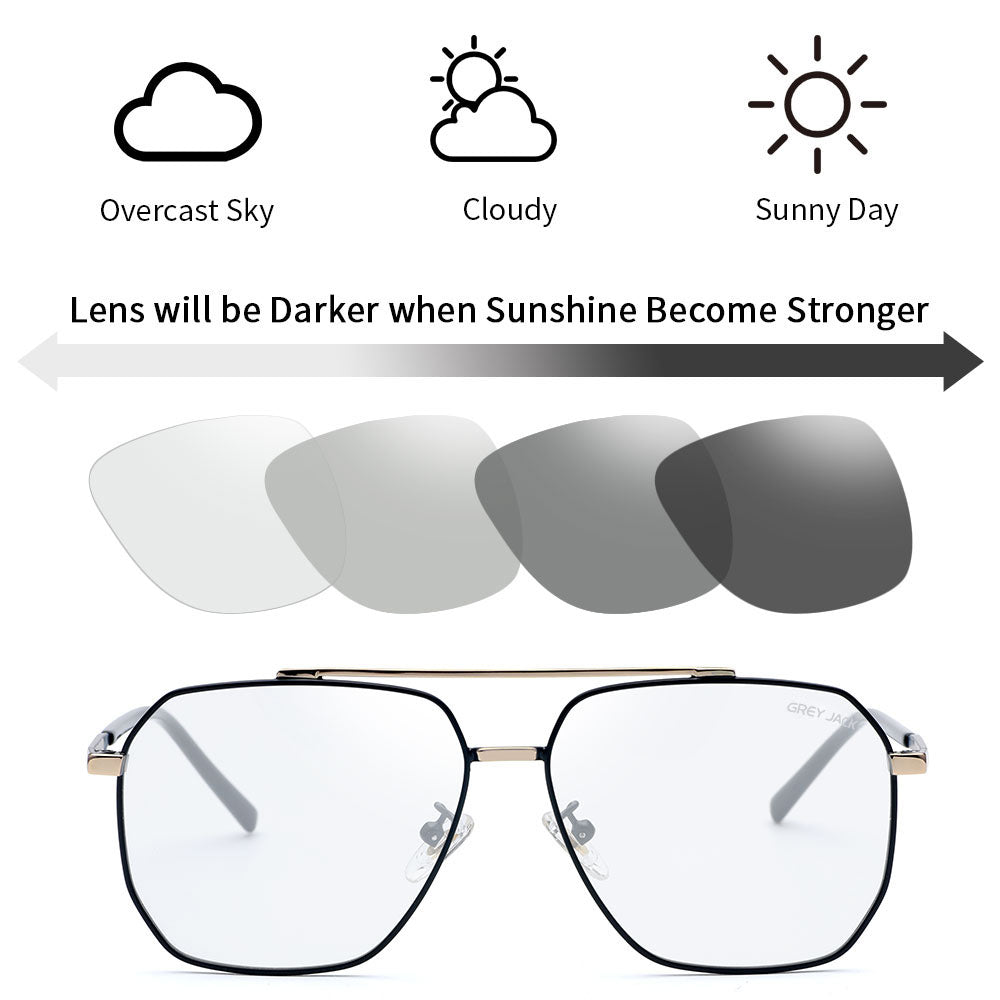 Golden Black Frame Photochromic Lens