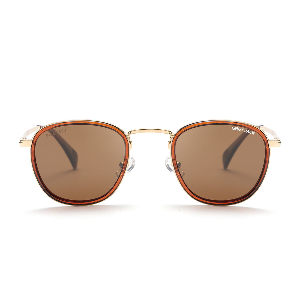 1970s Small Clear Round Frame Sunglasses Custom Orange Lense | Boardwalk  Vintage