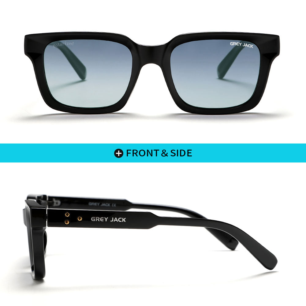 Shiny Black Frame Double Grey Lens