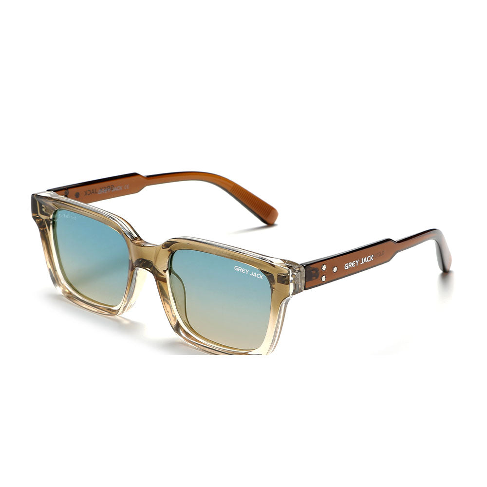 Gradient Brown Frame Blue Yellow Lens