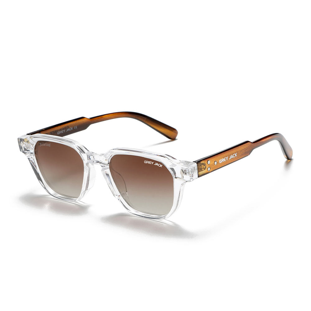 Transparent Frame Double Brown Lens