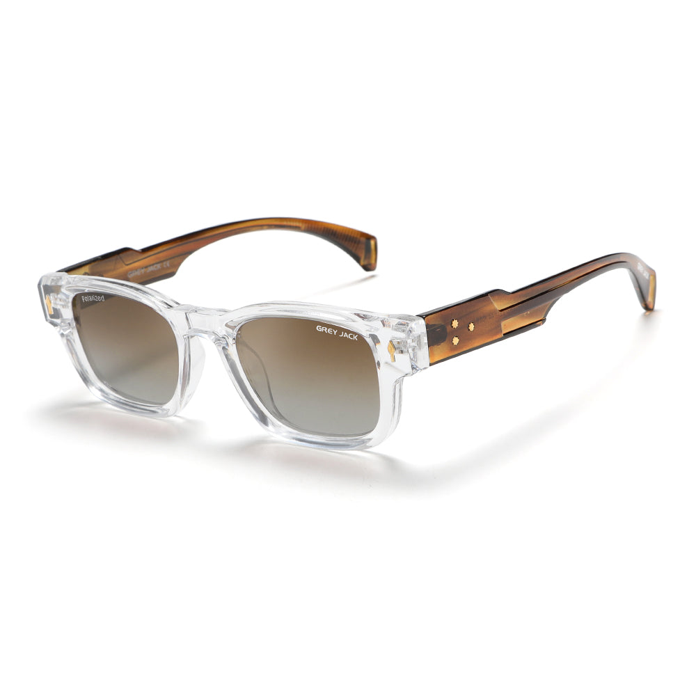 Transparent Frame Double Brown Lens