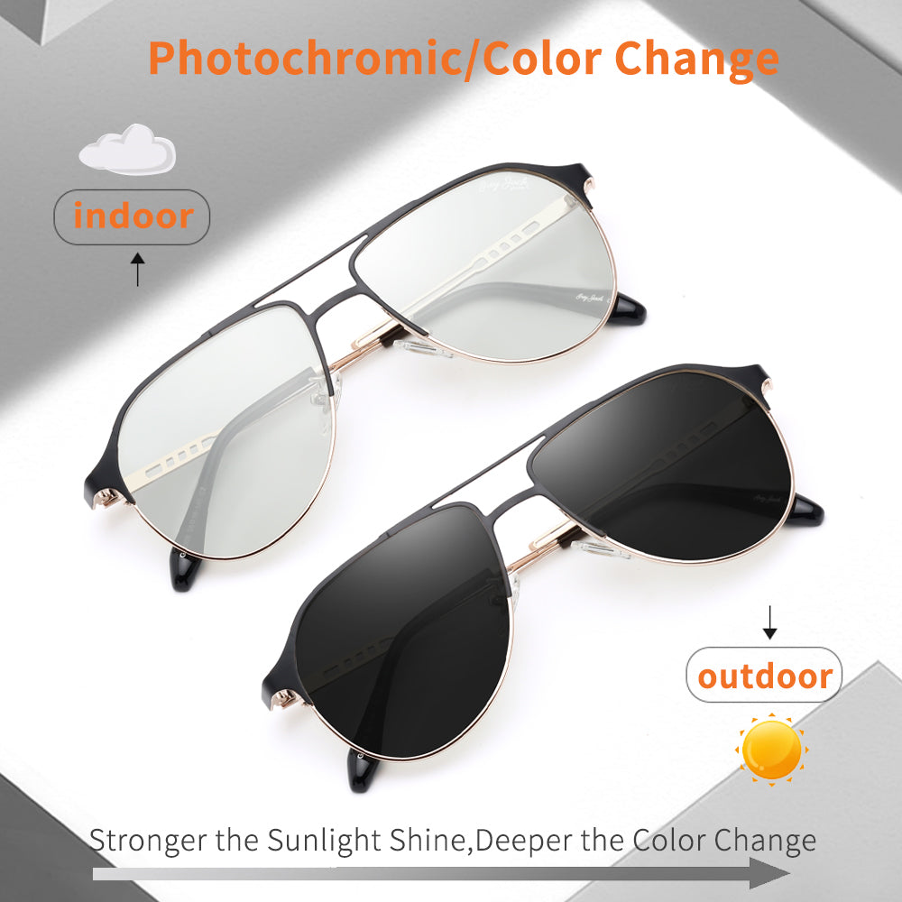 Black Golden Frame Photochromic Lens