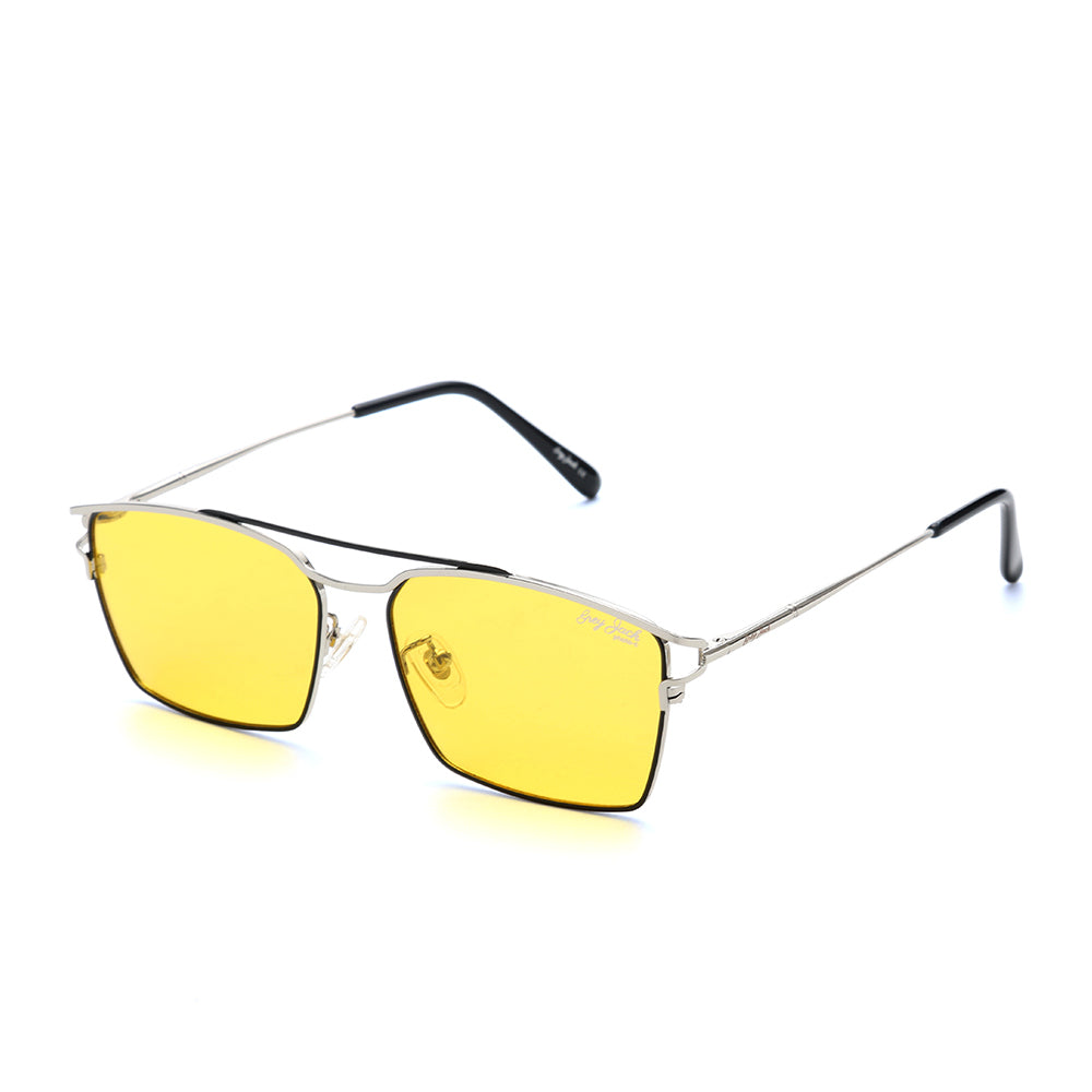 Silver Black Frame Yellow Lens