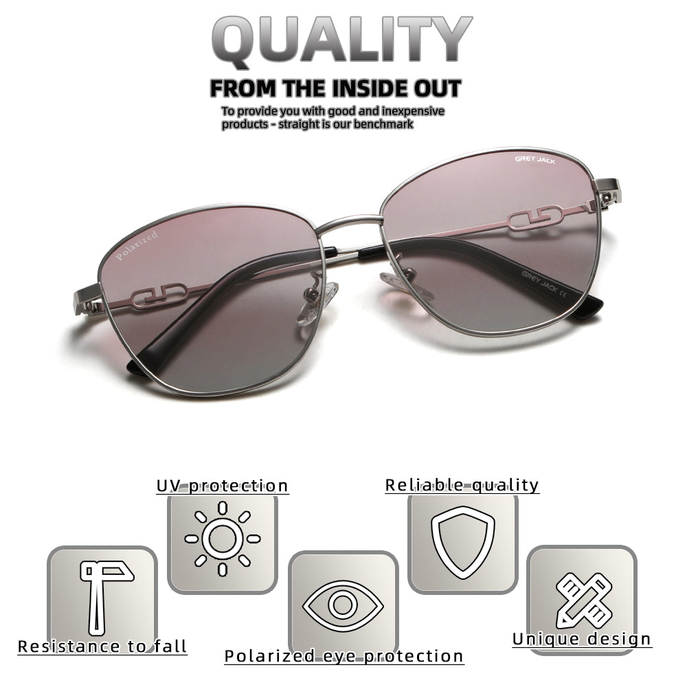 Silver Frame Double Pink Lens