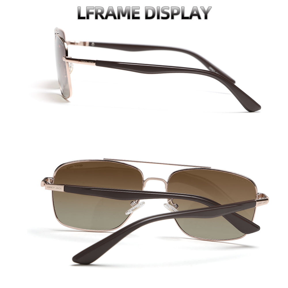 Golden Frame Double Brown Lens