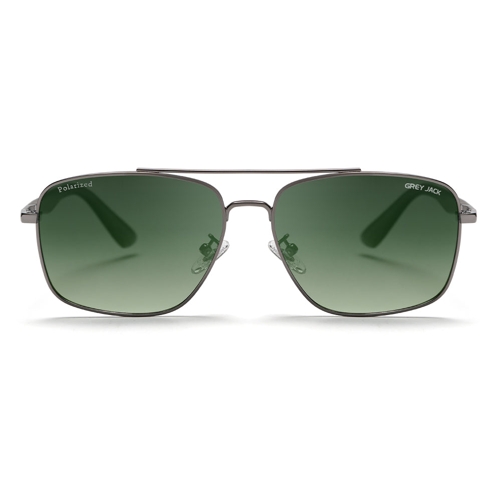 Grey Frame Double Green Lens