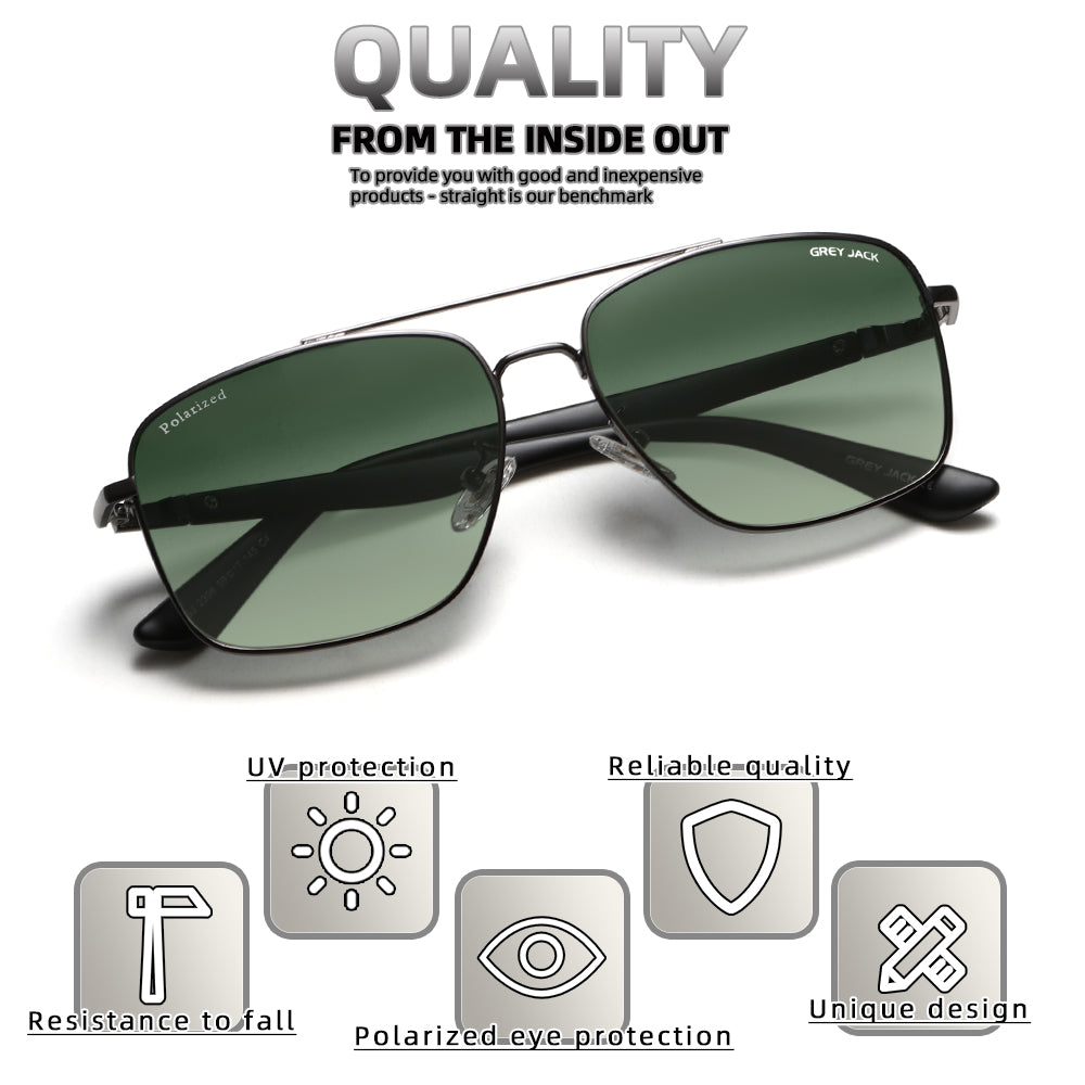 Grey Frame Double Green Lens