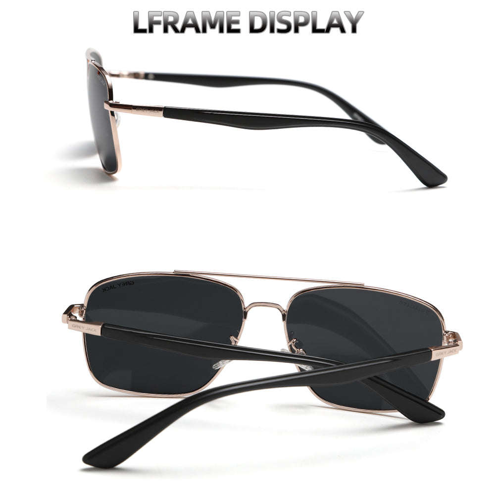 Golden Frame Black Lens