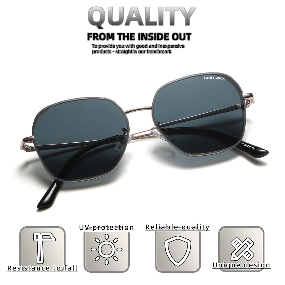 Gold Frame Black Lens