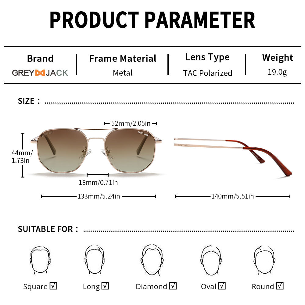 Gold Frame Gradient Brown Lens