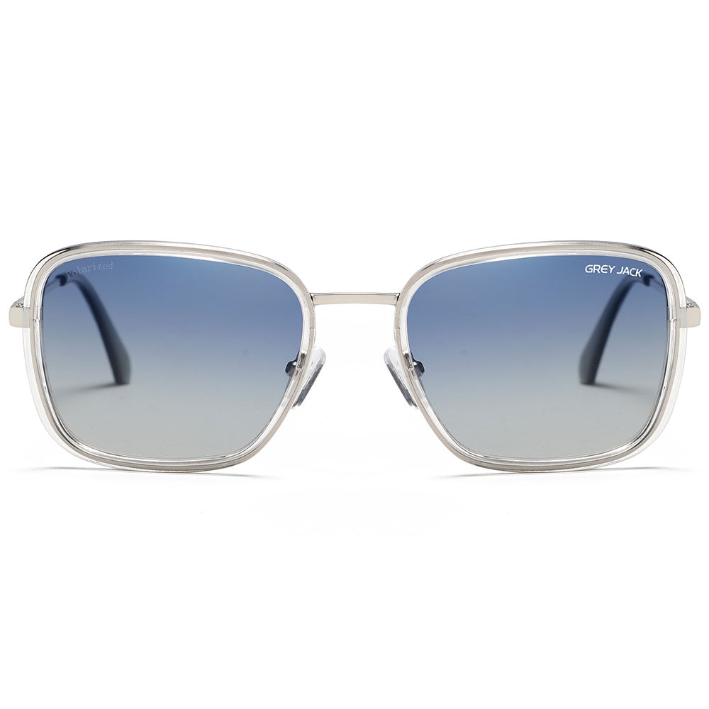 Silver Frame Double Blue Lens