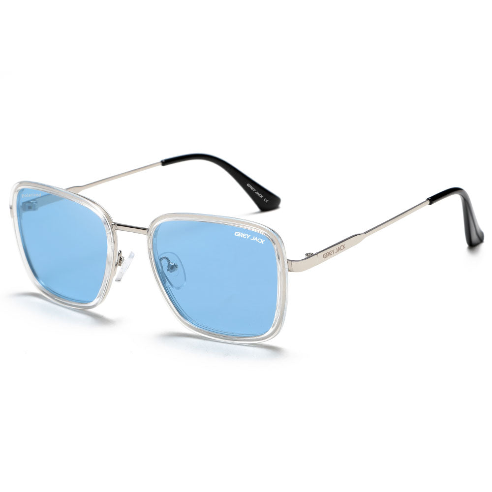 Silver Frame Blue Lens