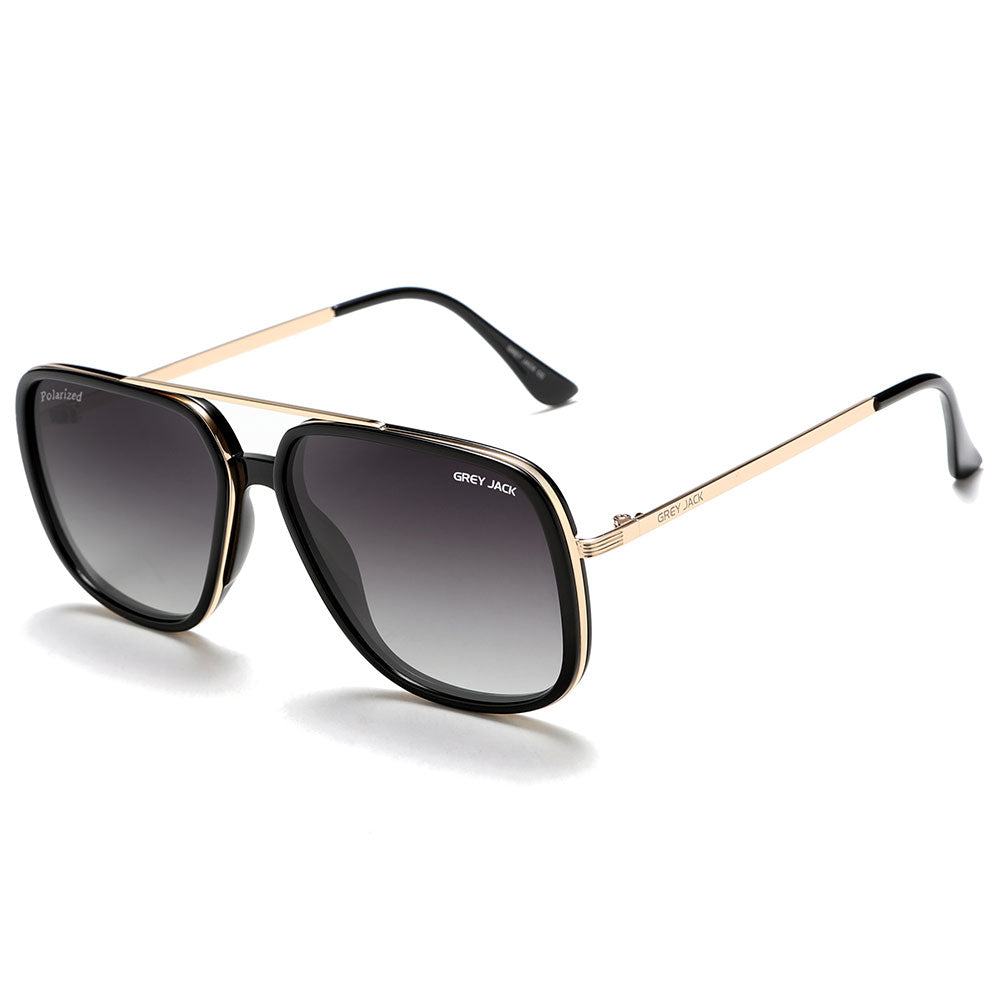 Gold Frame Gradient Black Lens