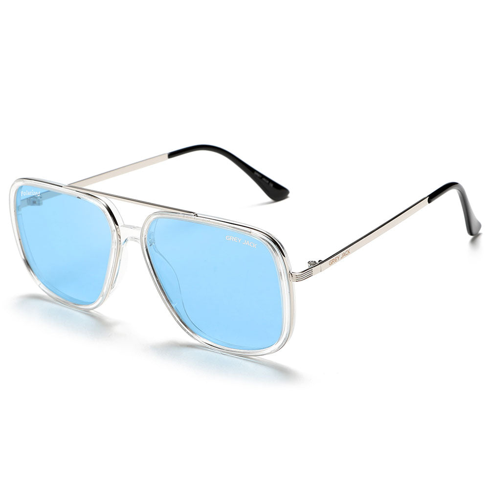 Silver Frame Blue Lens