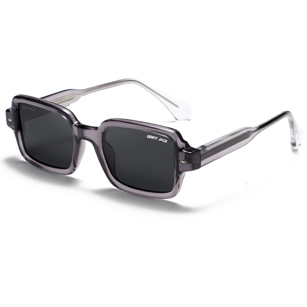 Transparent Grey Frame Black Lens