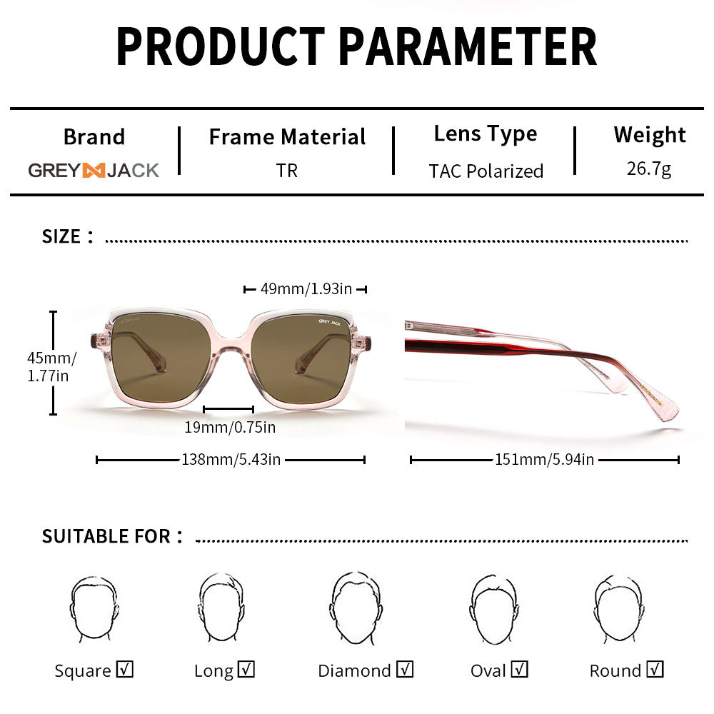 Transaprent Red Frame Brown Lens