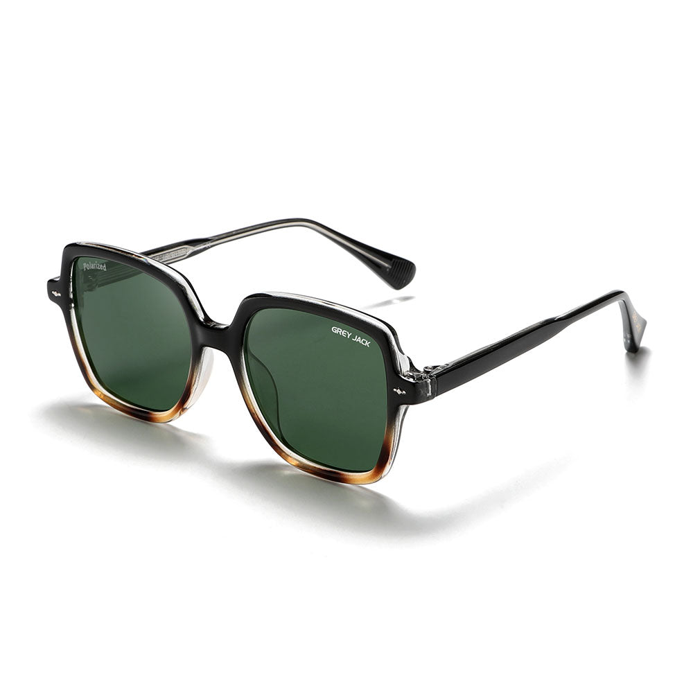 Black Demi Brown Frame Green Lens