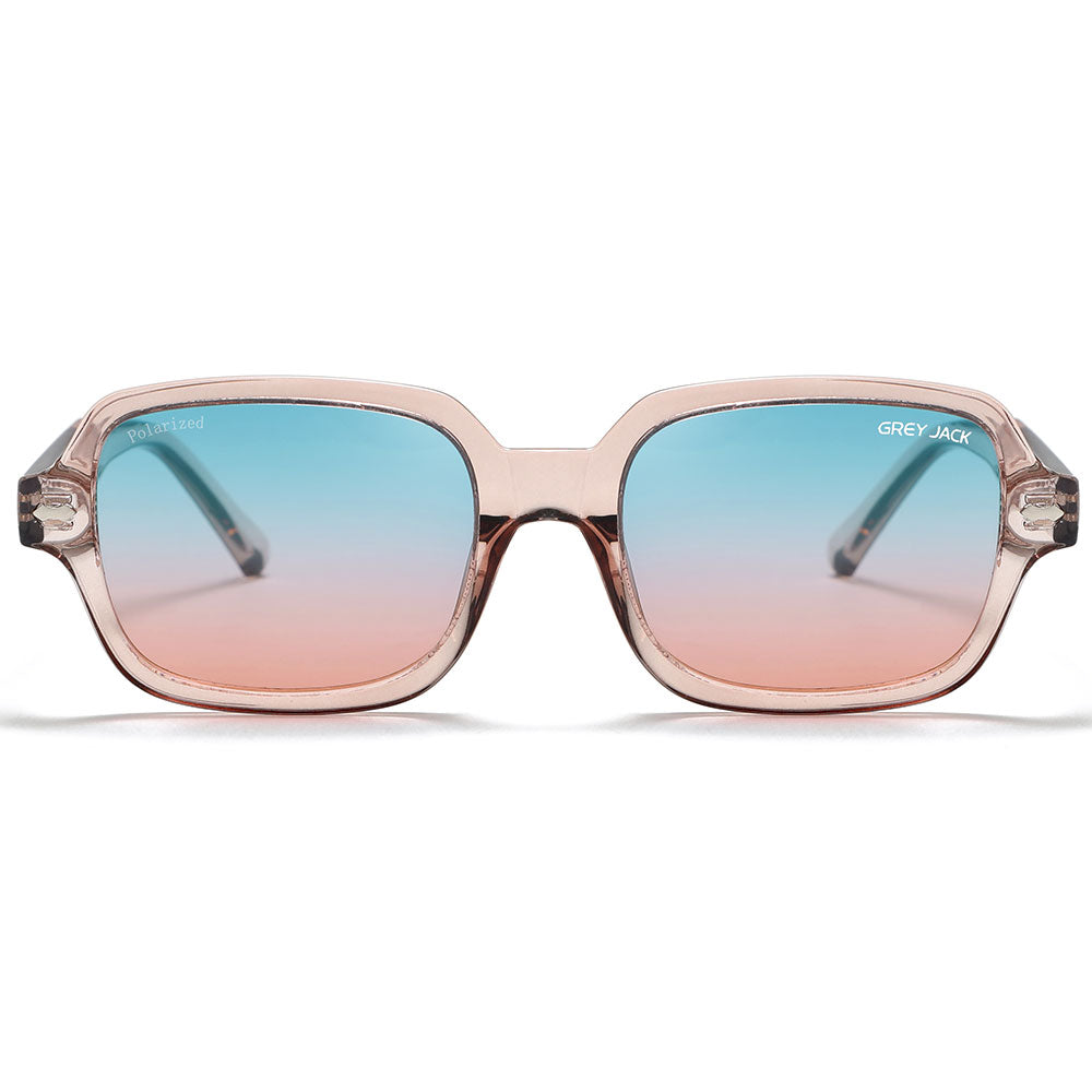 Transparent Pink Frame Blue Pink Lens