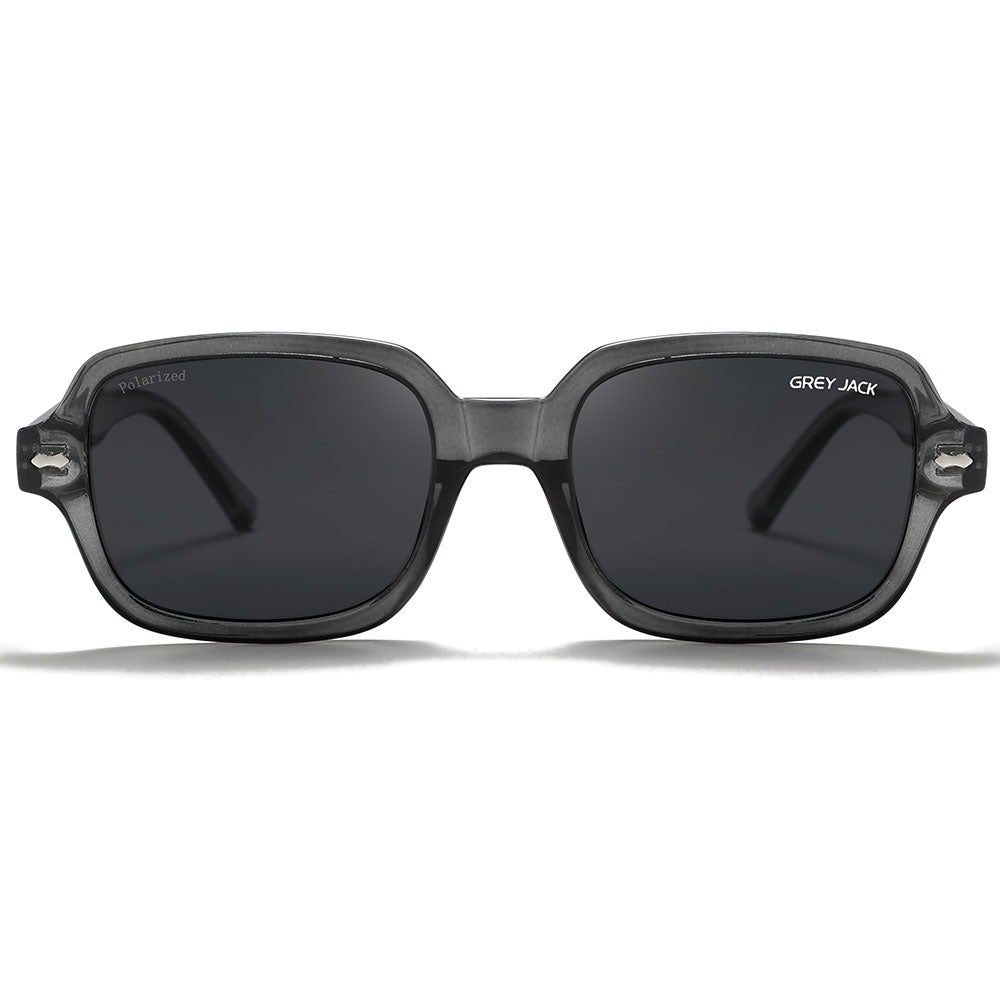 Transparent Dark Grey Frame Black Lens