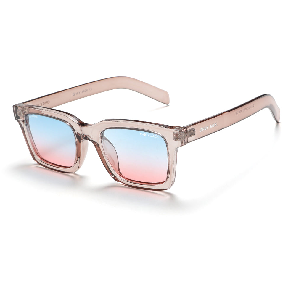 Transparent Pink Frame Blue Pink Lens