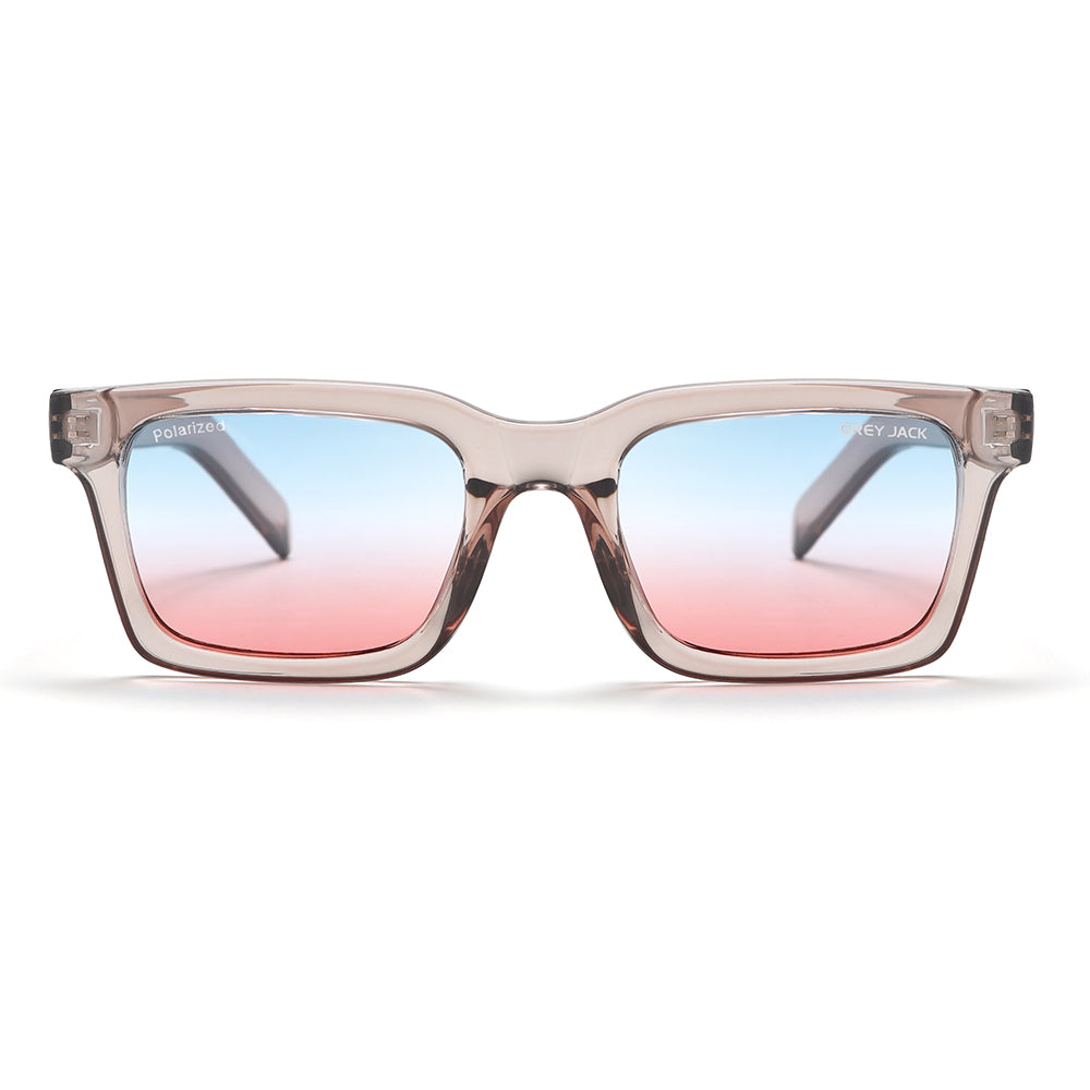 Transparent Pink Frame Blue Pink Lens