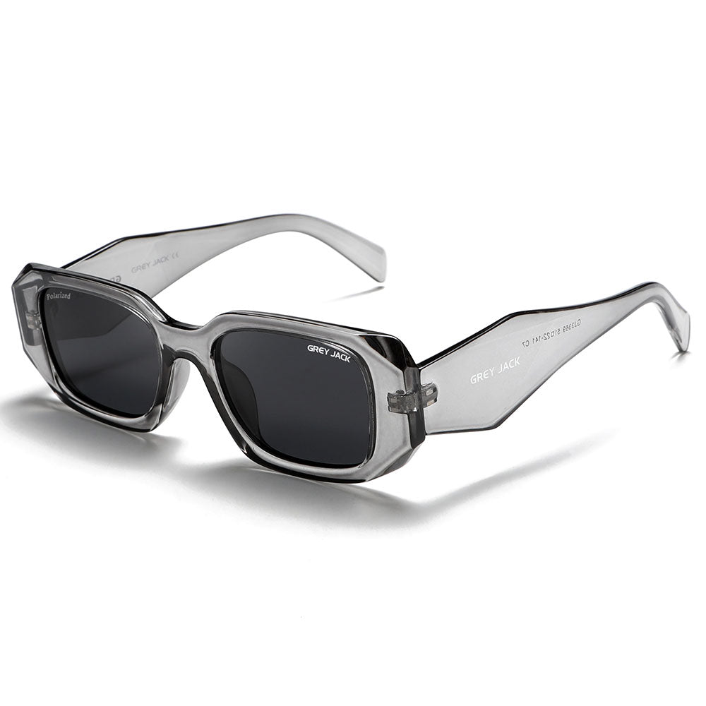 Transparent Dark Grey Frame Black Lens