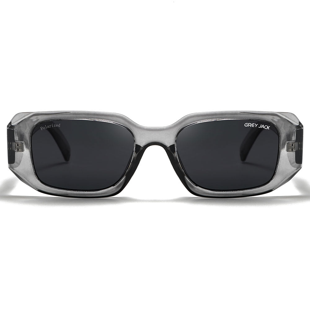 Transparent Dark Grey Frame Black Lens