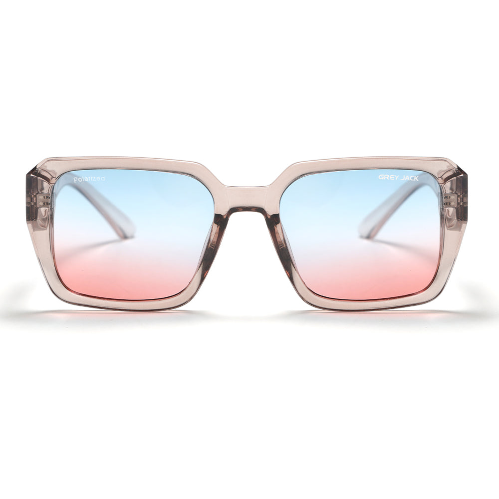 Transparent Pink Frame Blue Pink Lens