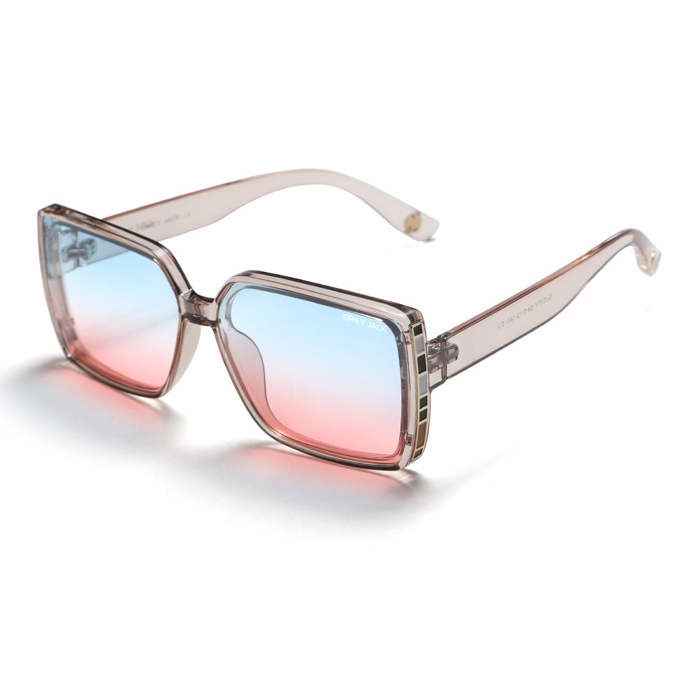 Transparent Pink Frame Blue Pink Lens