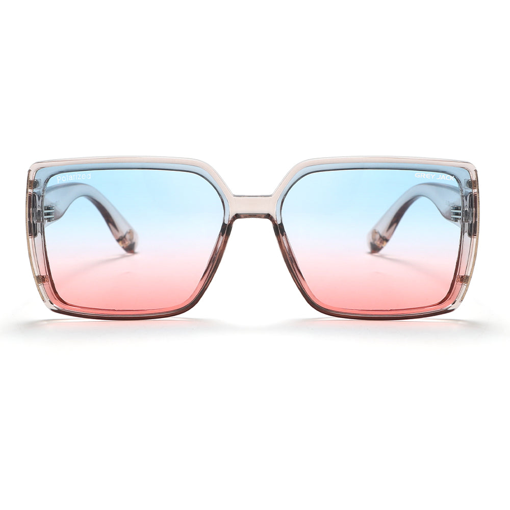 Transparent Pink Frame Blue Pink Lens