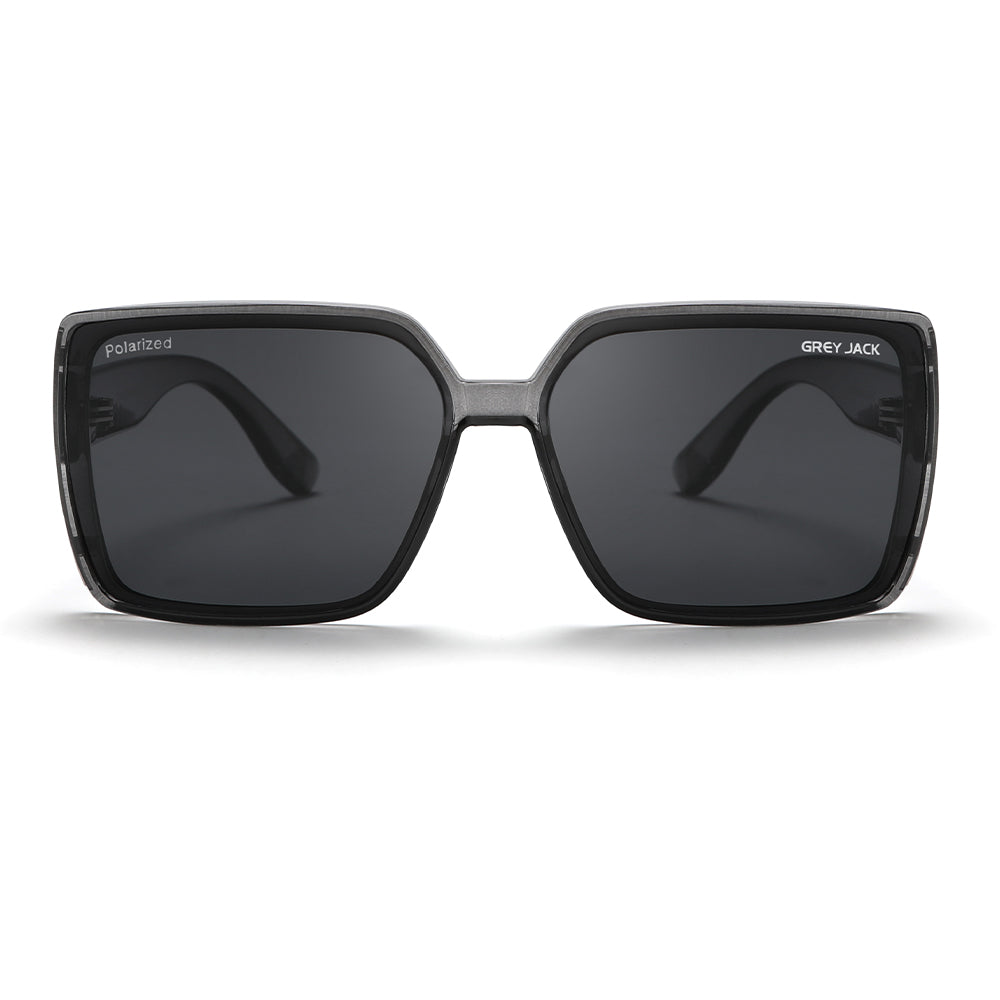 Transparent Dark Grey Frame Black Lens