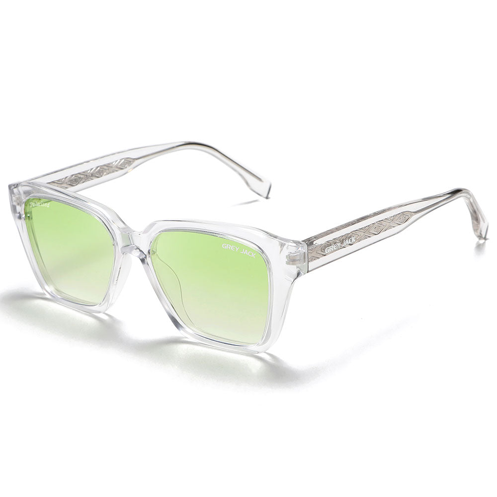 Transparent Frame Green Lens