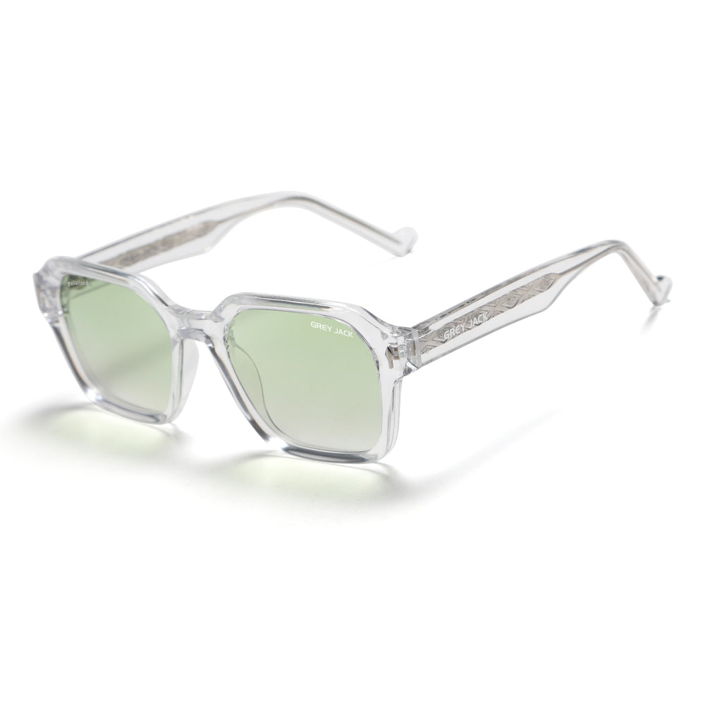 Transparent Frame Green Lens