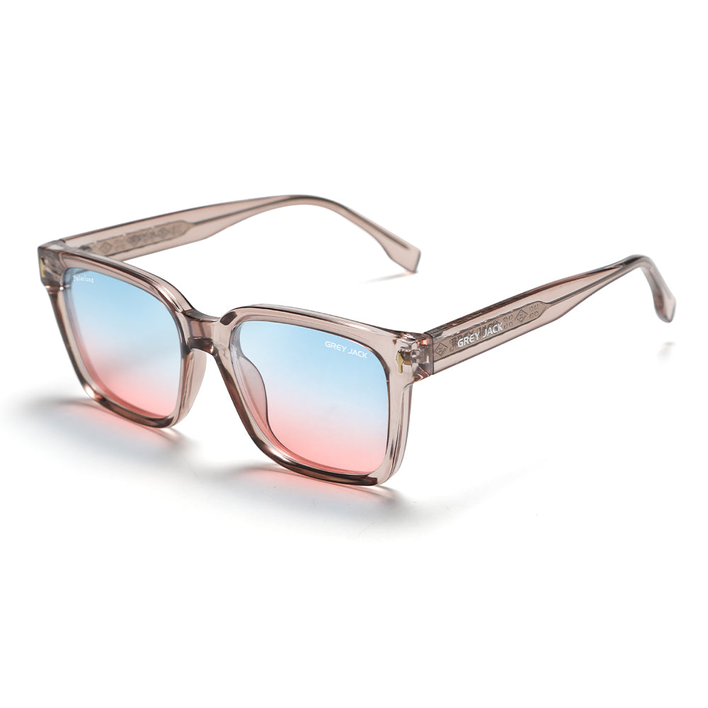 Transparent Pink Frame Blue Pink Lens