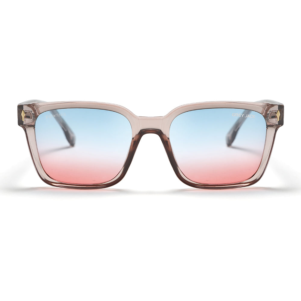 Transparent Pink Frame Blue Pink Lens