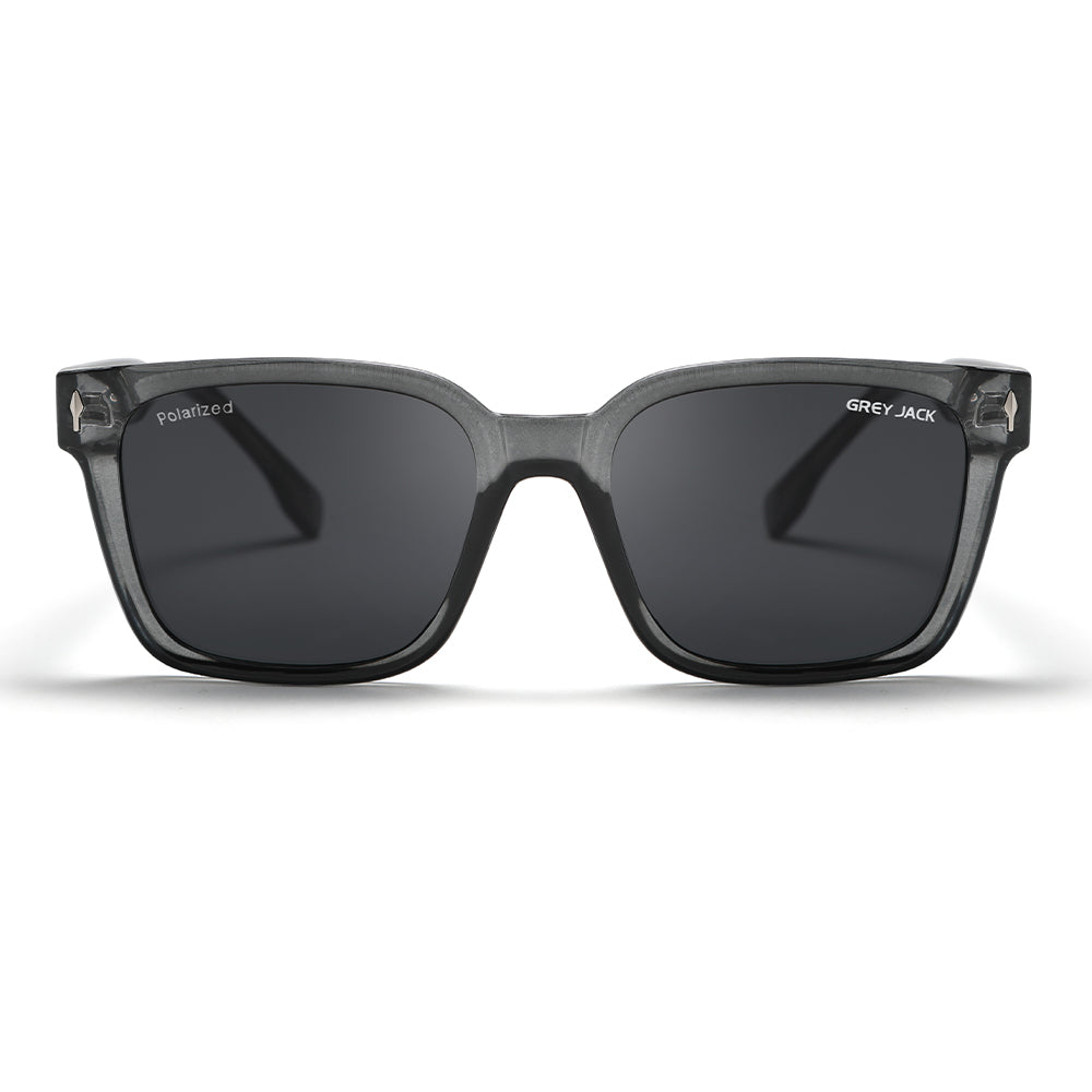 Transparent Dark Grey Frame Black Lens