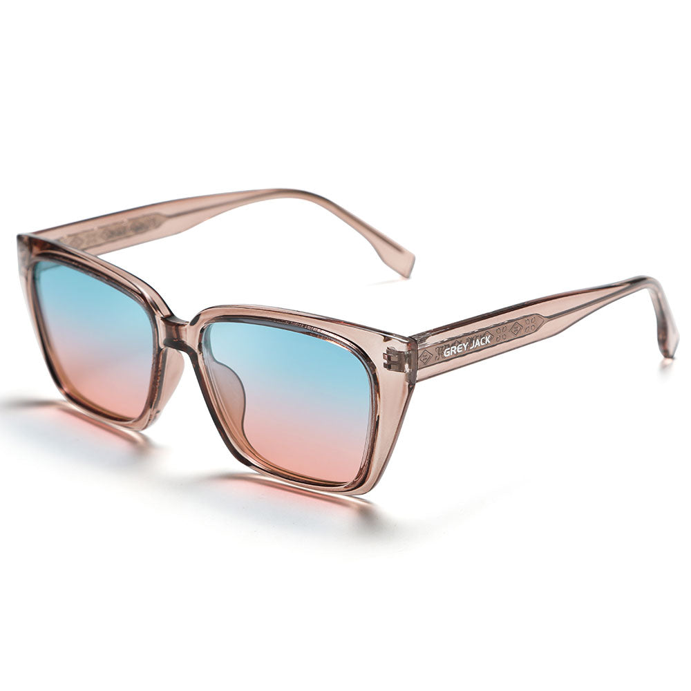 Transparent Pink Frame Blue Pink Lens