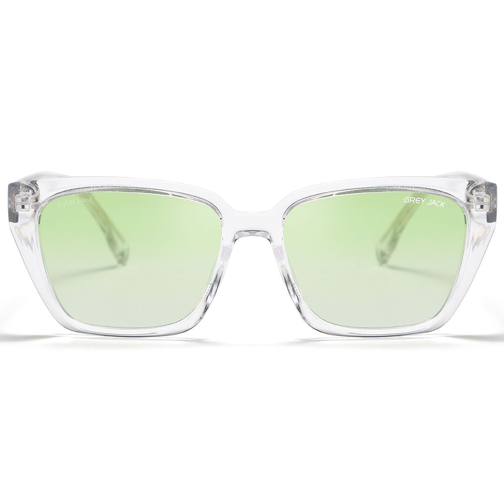 Transparent Frame Gradient Green Lens