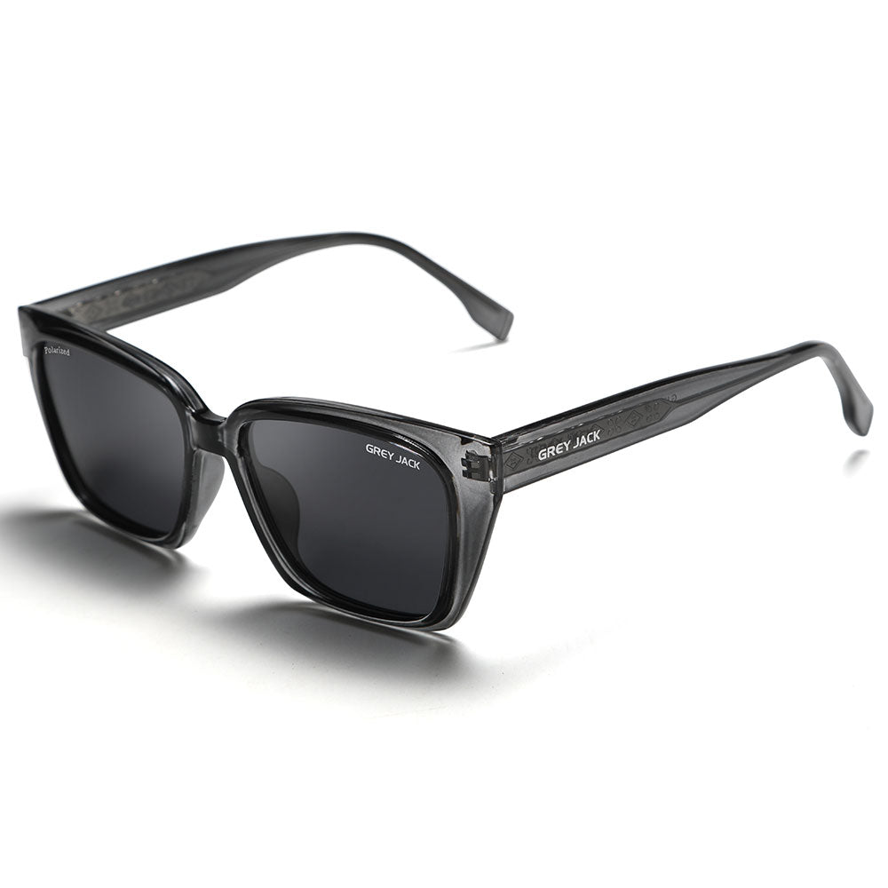 Transparent Dark Grey Frame Black Lens