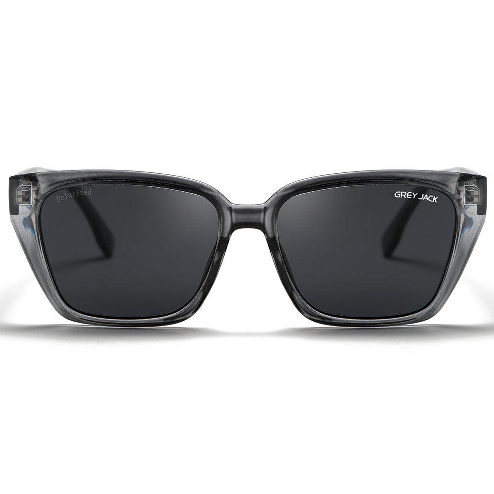 Transparent Dark Grey Frame Black Lens