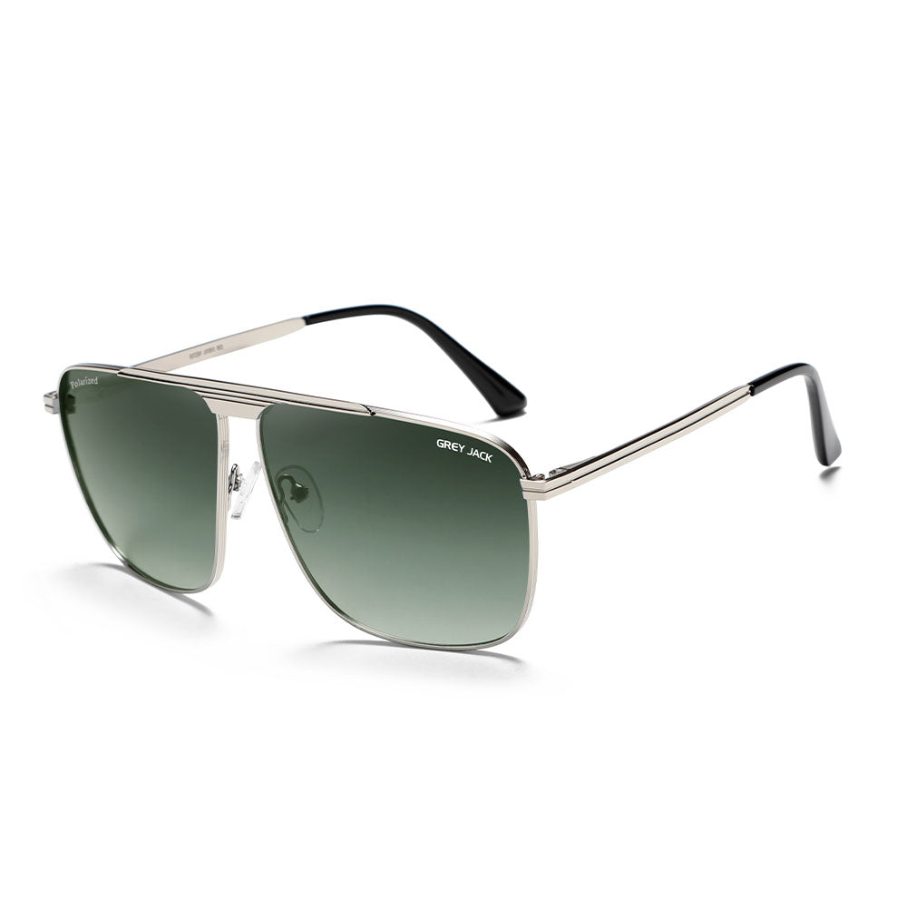 Silver Frame Double Green Lens