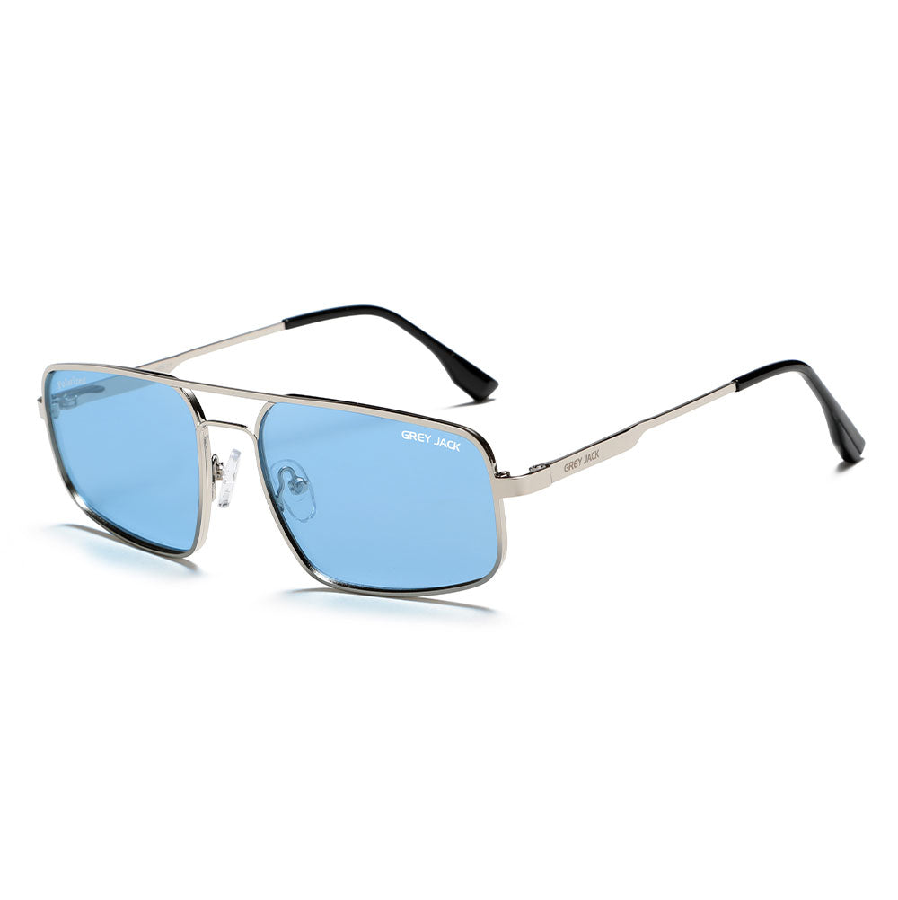 Silver Frame Blue Lens