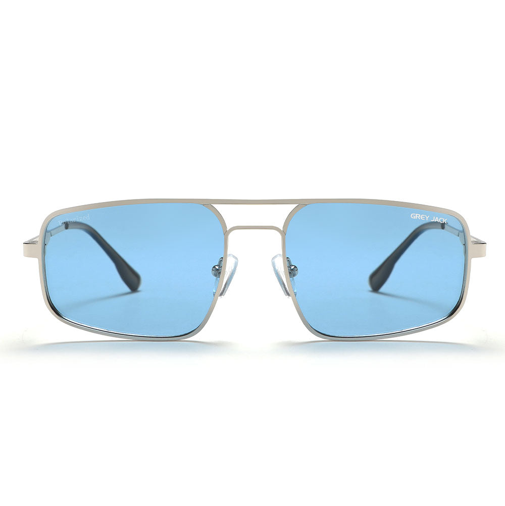 Silver Frame Blue Lens