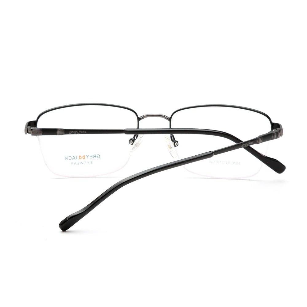 GREY JACK Metal Eyeglasses, Half Rim Square Spectacle Frame For Men Wo ...