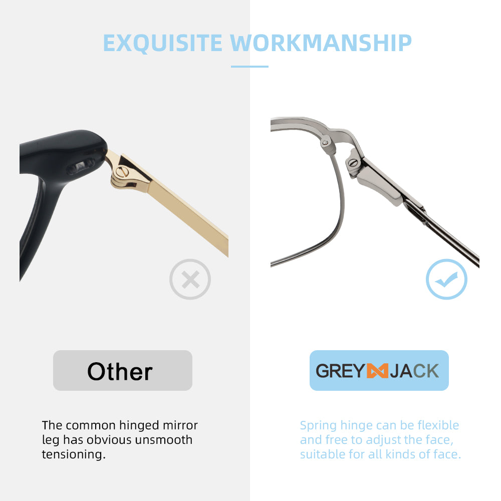 GREY JACK Rectangle Chasma Frame Branded Design Glasses Eye Protection ...